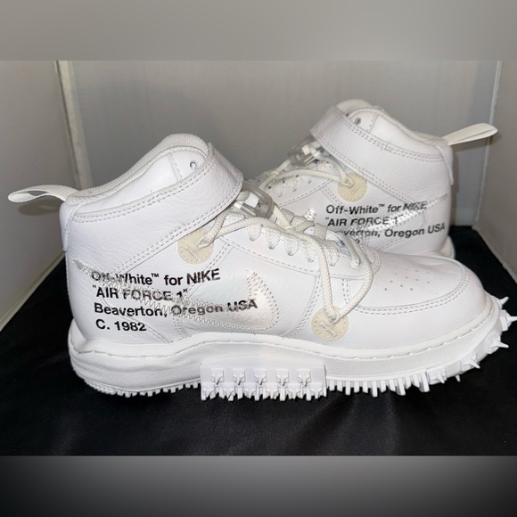 Nike OFF-WHITE x Air Force 1 Mid SP Leather 'Graffiti' DR0500-100 Men’s size 5 - Picture 5 of 6